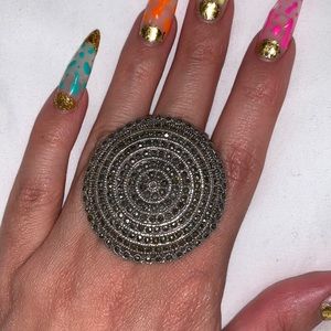 Silver 925 cocktail ring with gemstones